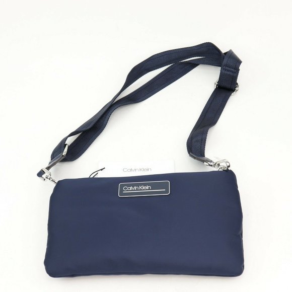Calvin Klein Jaina Nylon Crossbody Navy Blue - Picture 2 of 6